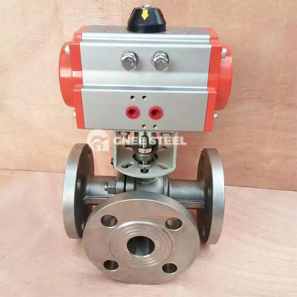 3 leið vélknúinn kúluventill