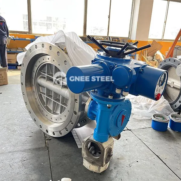 Rafmagns þriggja offset fiðrildislokar