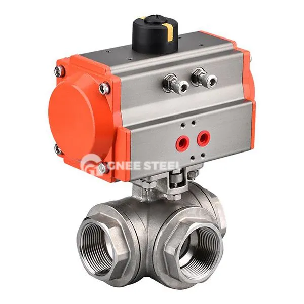 Pneumatic þriggja vega kúluventill