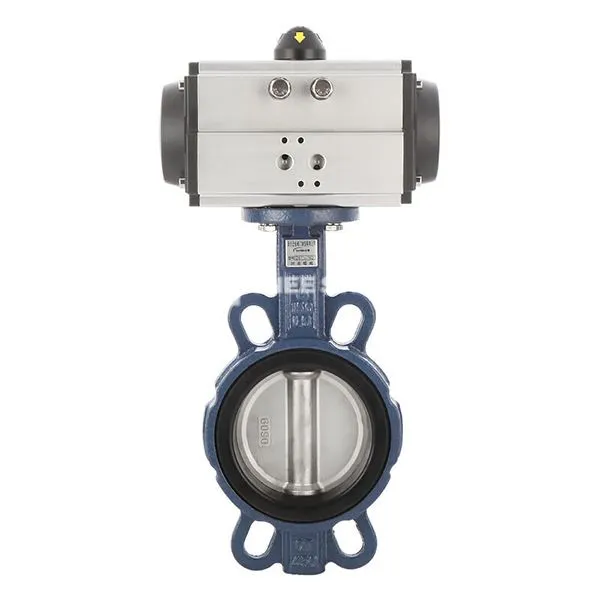 Wafer fiðrildi loki með pneumatic stýrivél